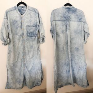 Free people chambray long sleeve button up dress